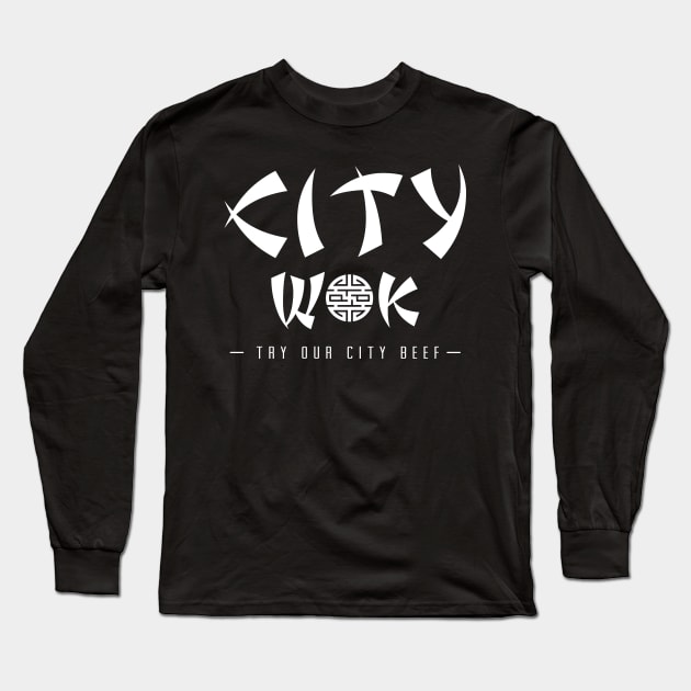 City Wok (White) Long Sleeve T-Shirt by Punksthetic